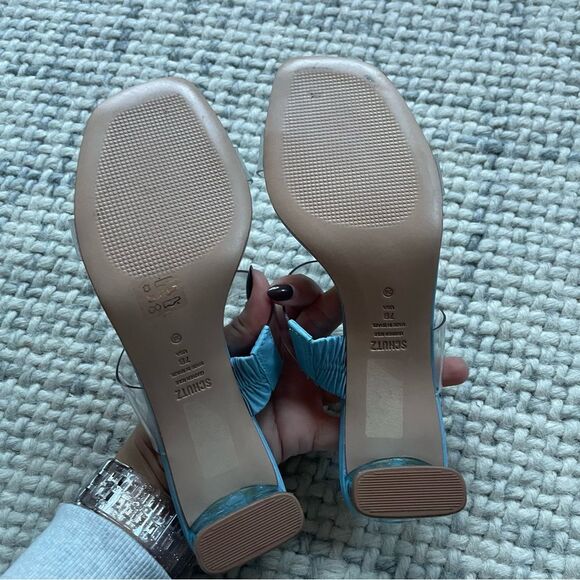 NEW SCHUTZ Blue Ariella Acrylic Heel Sandal 7 - Picture 4 of 7